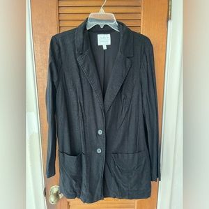 Black linen blazer. Plus size.